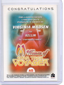 Thumbnail: Women of ST Voyager Virginia Madsen autograph card
