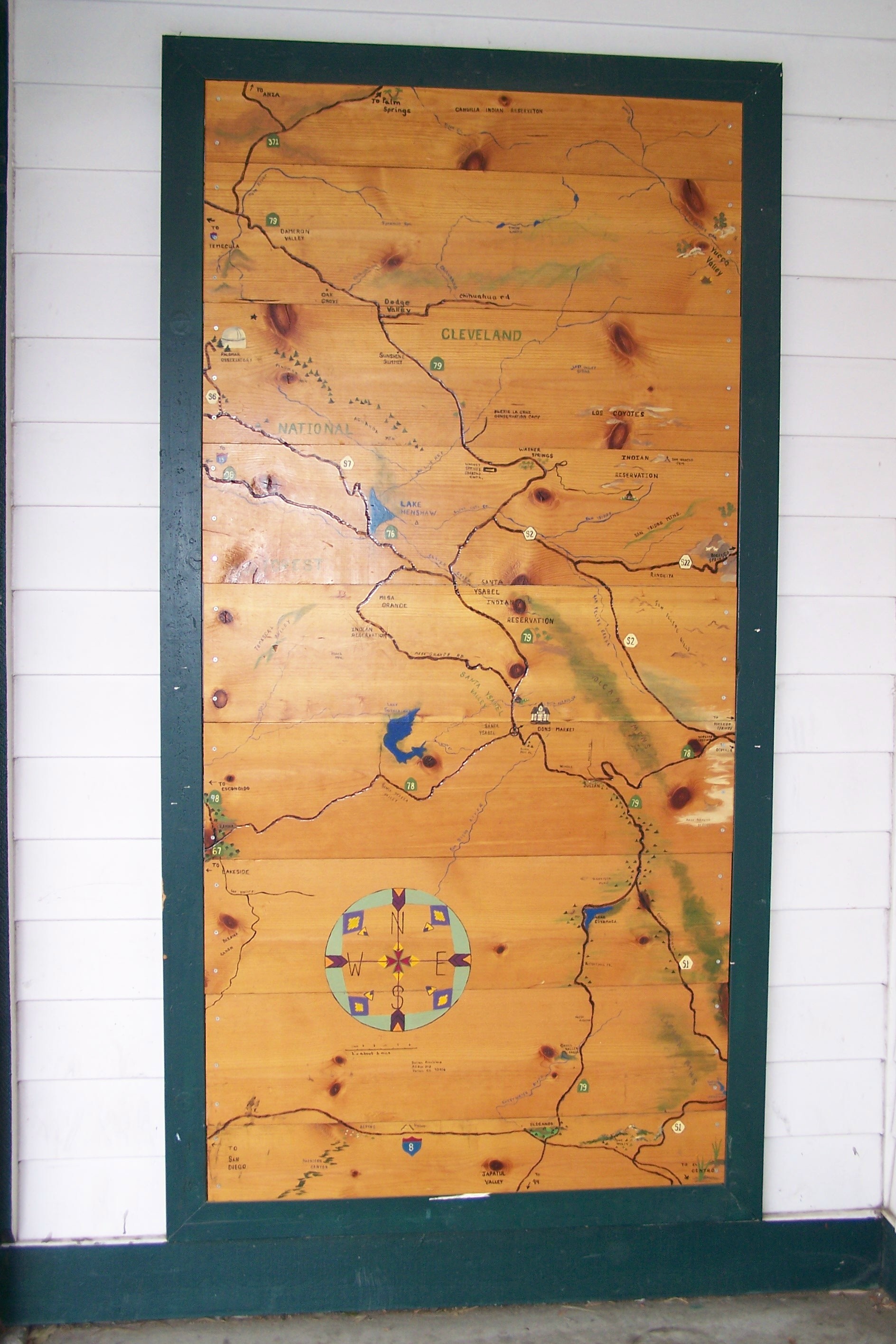 Dons Market map, Santa Ysabel Ca. 92