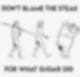 meme about vegans, steak and sugar