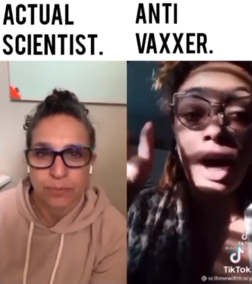 Scientist debunking anti-vaxxer