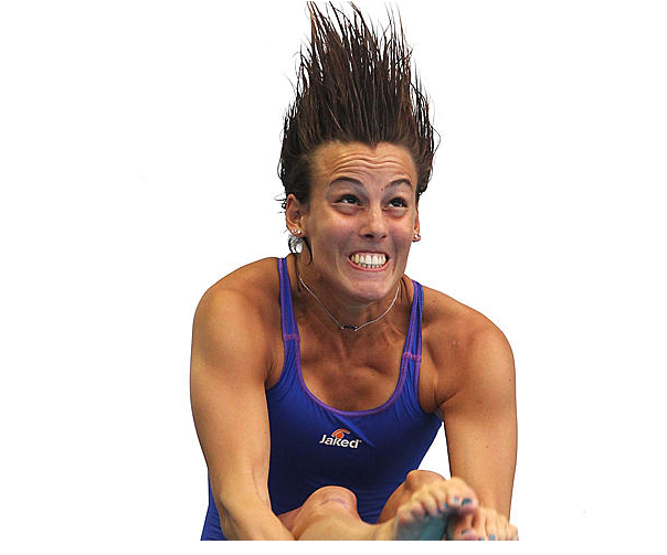 Funny photo of Olympic female diver