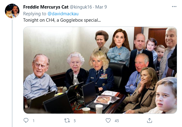 Royal Family watching Oprah interview meme