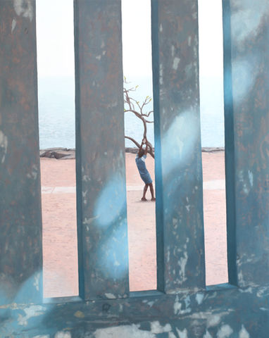 Fences Have Holes, Oil on Linen, 30” x 24”