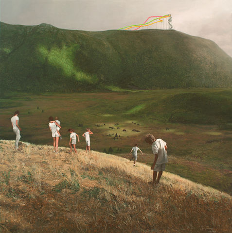 Buffalo Water Park, Oil on Panel, 36”x36”