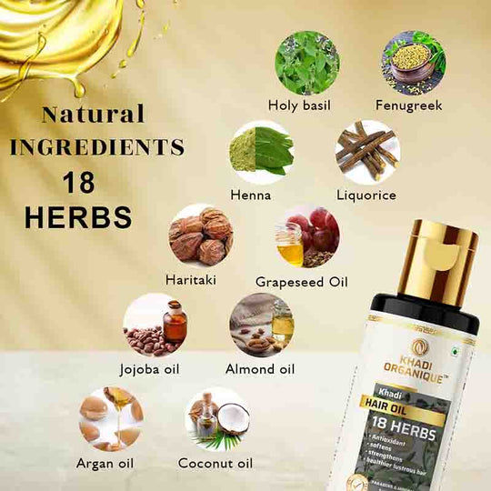 Indexkép: Hajolaj 18 féle gyógynövénnyel - Khadi Organique 210 ml