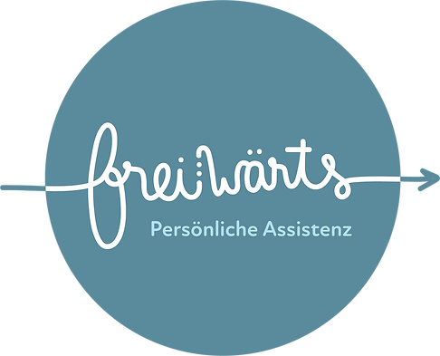 Logo von frei:wärts. Ein Schriftzug, der sich vom Anfangspunkt bis zu einer Pfeilspitze schwingt und das Wort freiwärts ergib