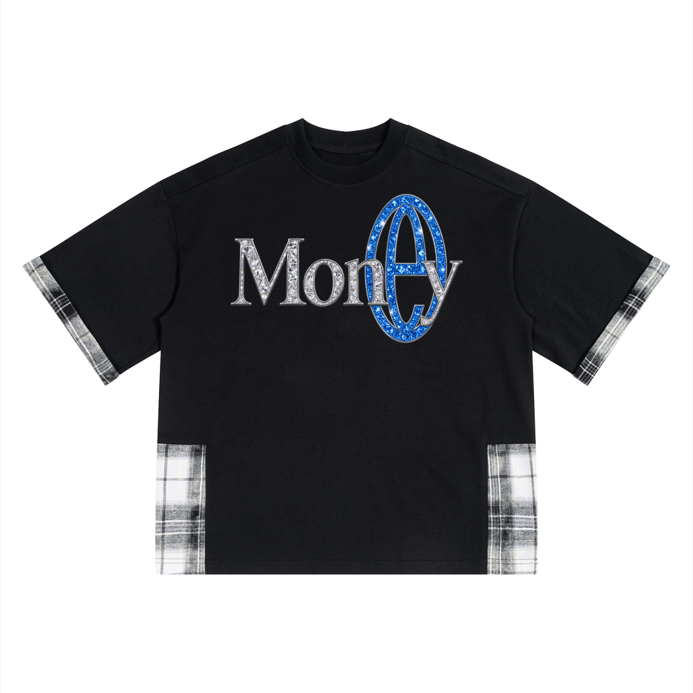 Unisex Plaid Paneled T-Shirt