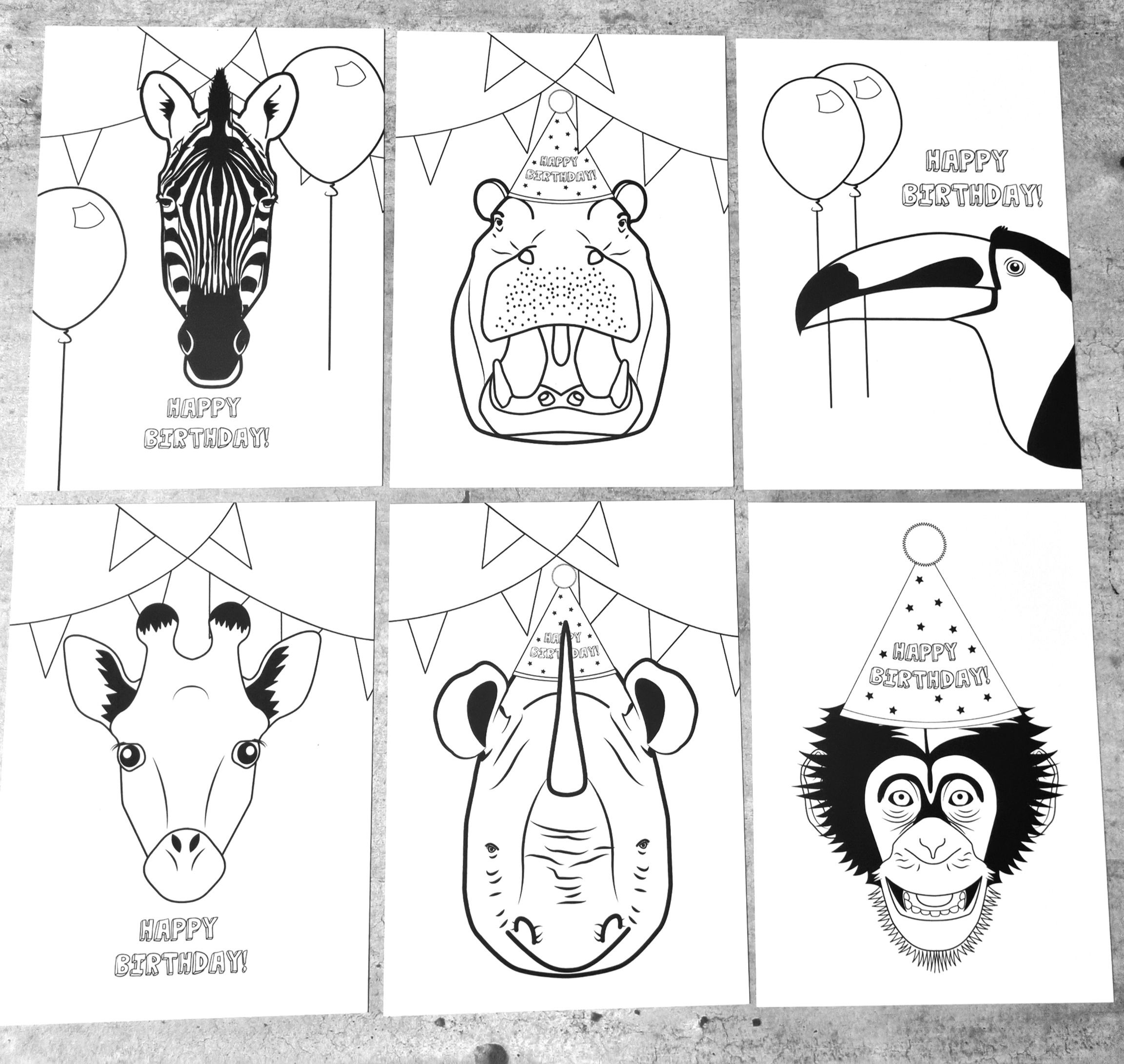 uitnodigingen set jungle