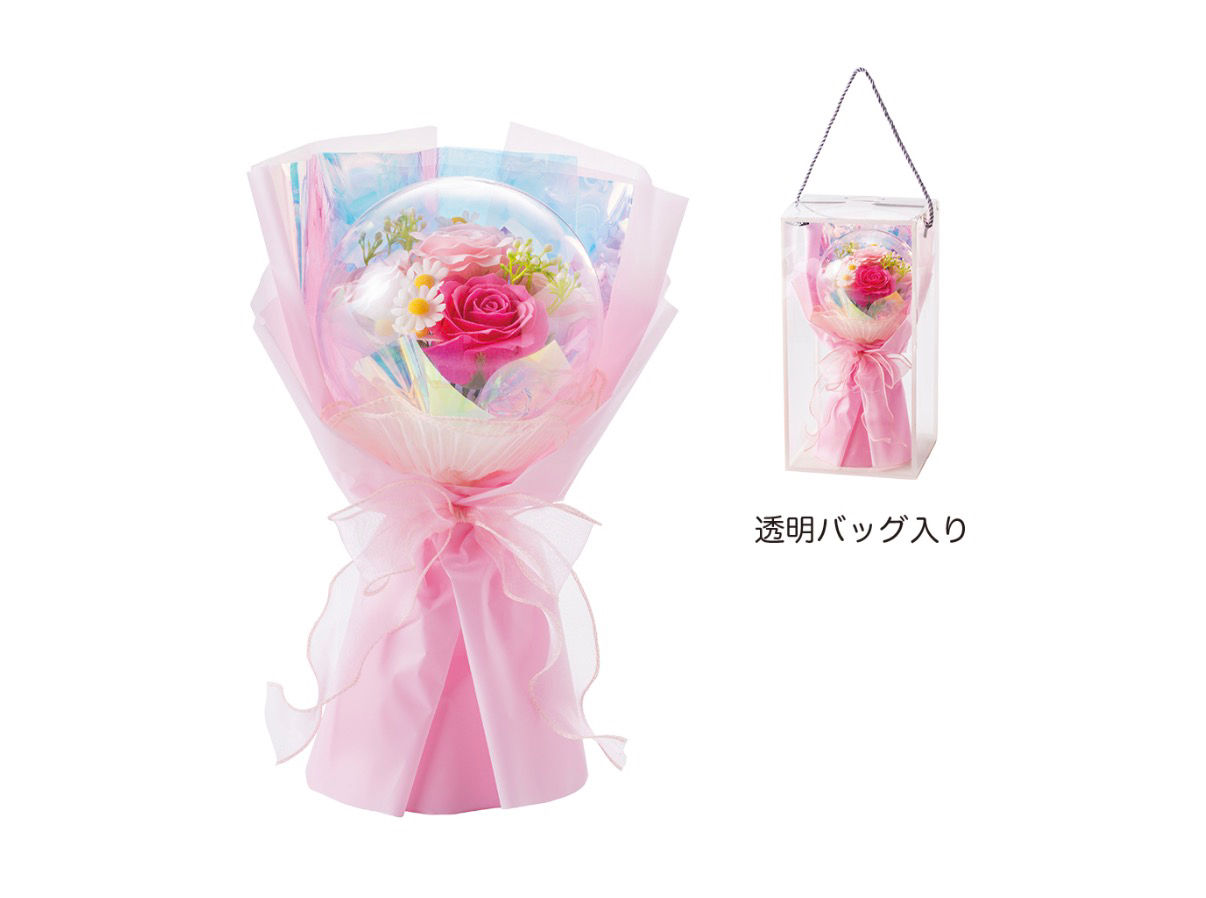 スフィアソープフラワーブーケ ピンク