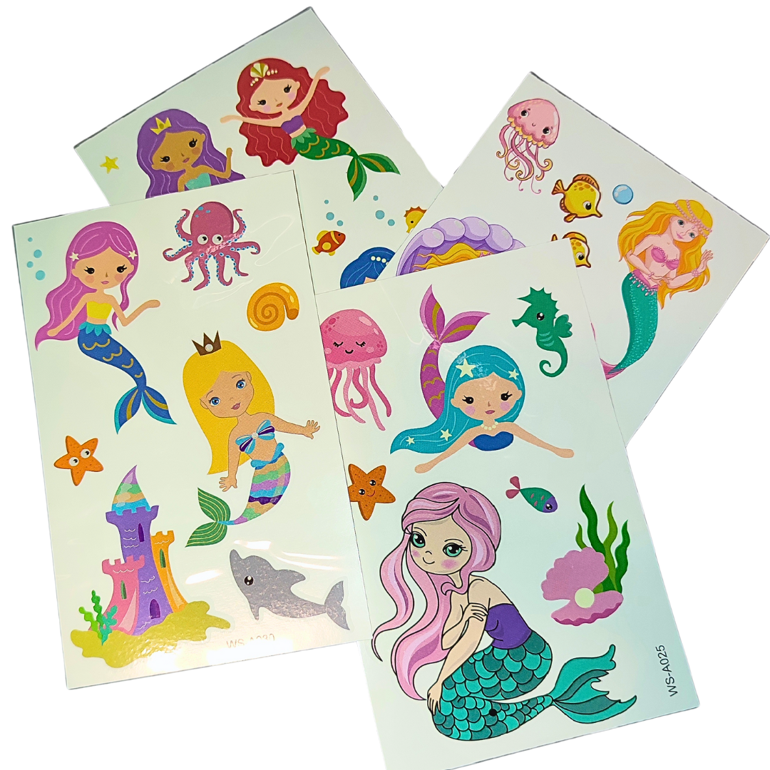 Mermaid Temporary Tattoo Sheets - Set of 2 (Assorted)