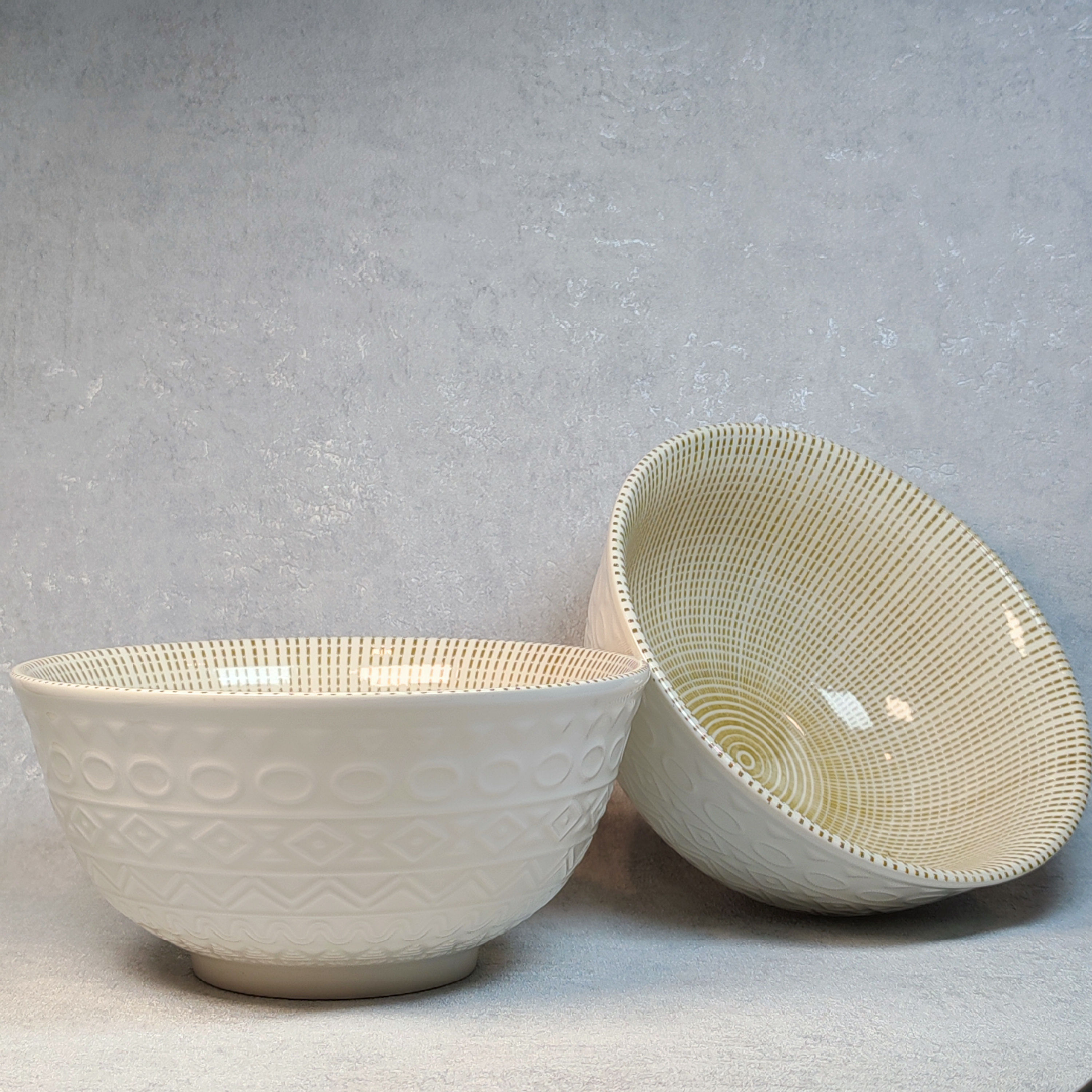 Vertigo Stripe Large Bowl Set of 2 - Pecan