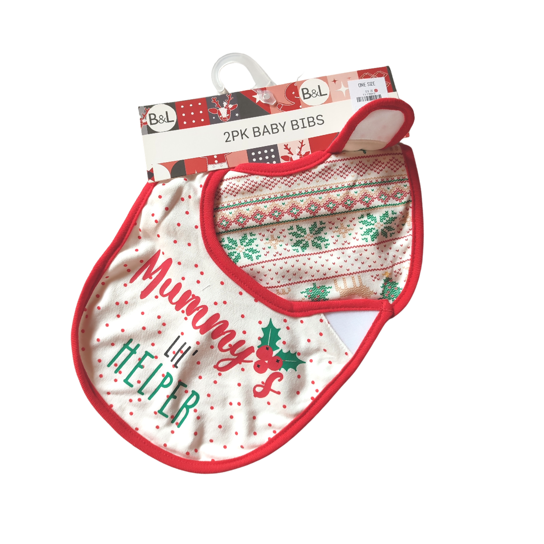 Christmas Bibs 2 Pack - One Size