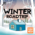 Podcast artwork for Winter Roadtrip. House in snowy woods.