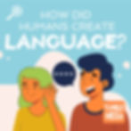 Episode art for "How Did Humans Create Language?" Pictured are two people talking.