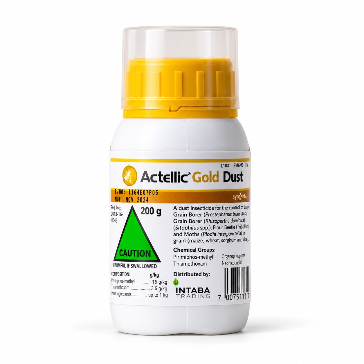 Actellic Gold Dust studio product photograph