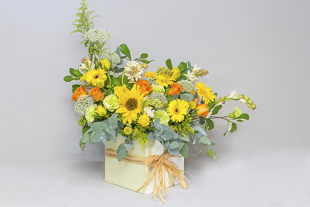 Cream Box Bloom Arrangement 3