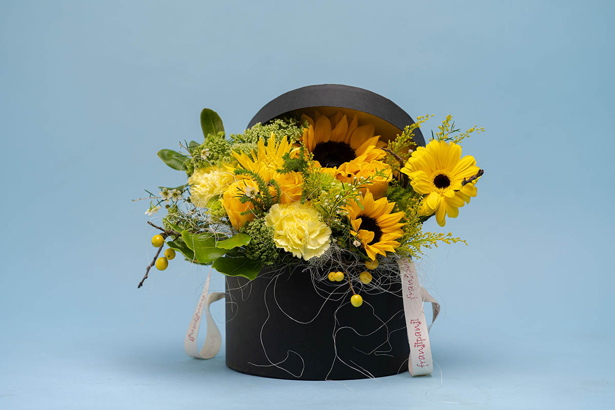 Hat Box Flower Arrangement 4
