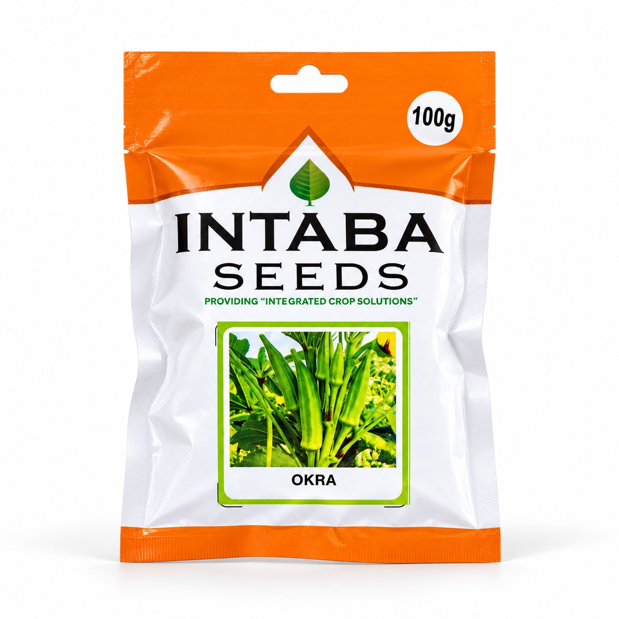 Okra pack on a clean white studio background