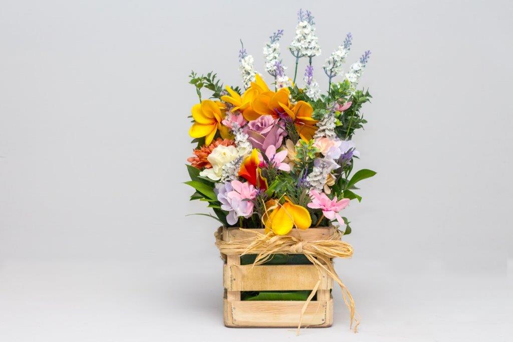 Wooden Crate Flower Arrangement 4