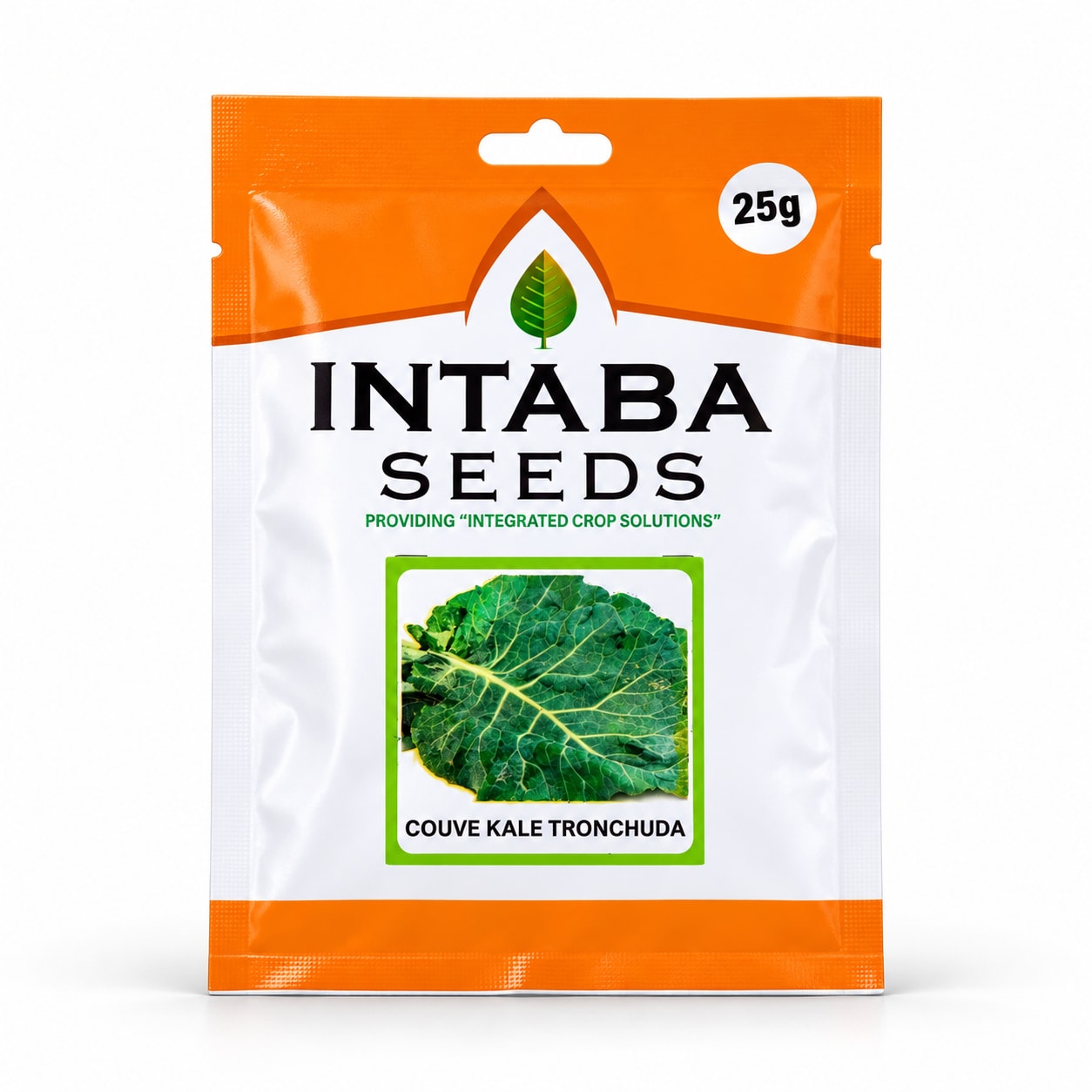Covo / kale Tronchuda pack on a clean white studio background