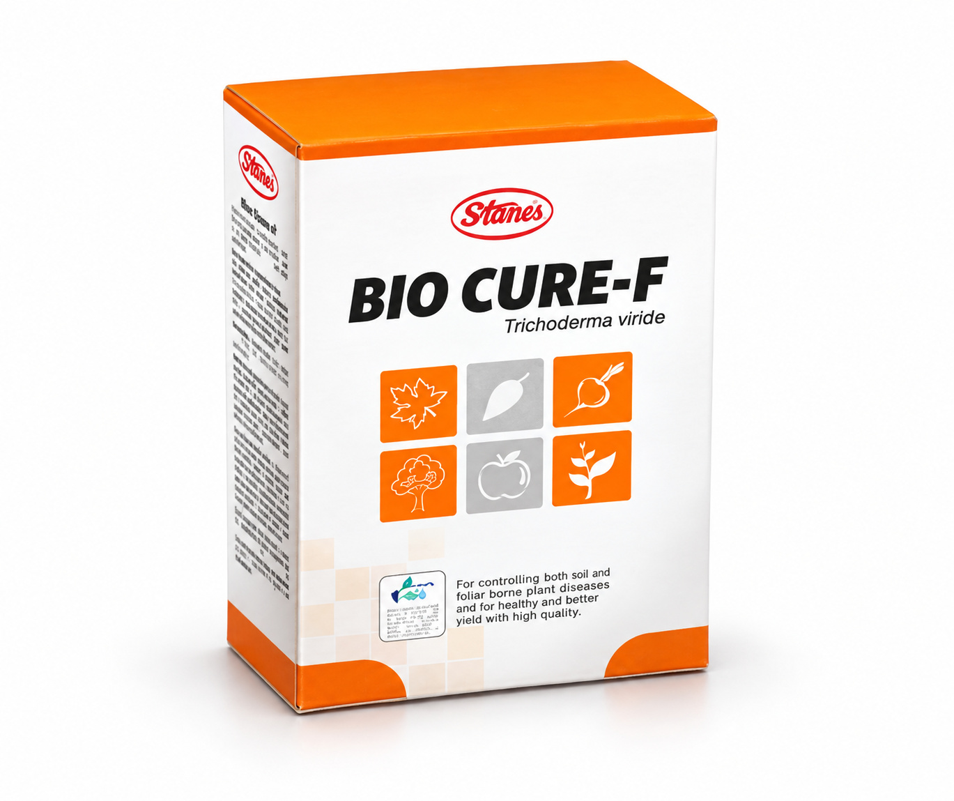 Bio Cure F — upright studio reconstruction from T. Stanes reference; International packaging; Zimbabwe-specific label not verified.