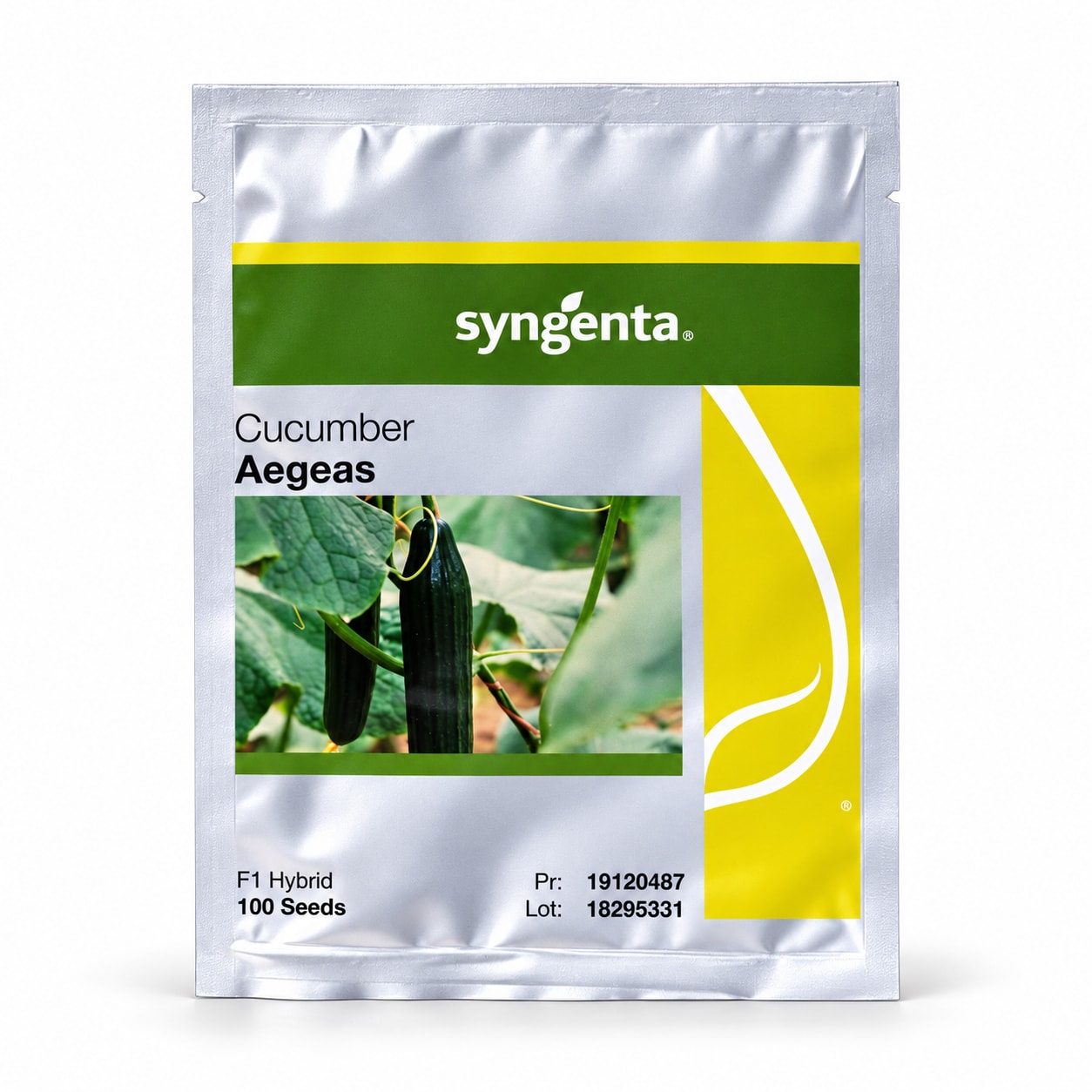 Aegeas F1 English Cucumber pack on a clean white studio background