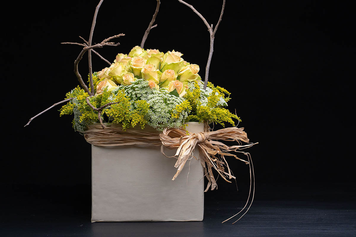 Cream Box Bloom Arrangement