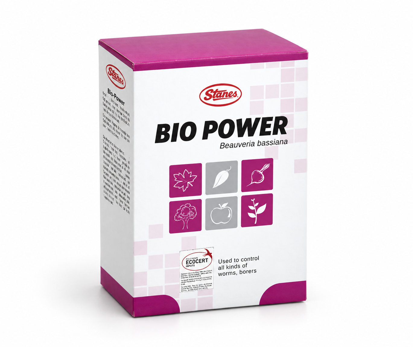 Bio Power — upright studio reconstruction from T. Stanes reference; International packaging; Zimbabwe-specific label not verified.