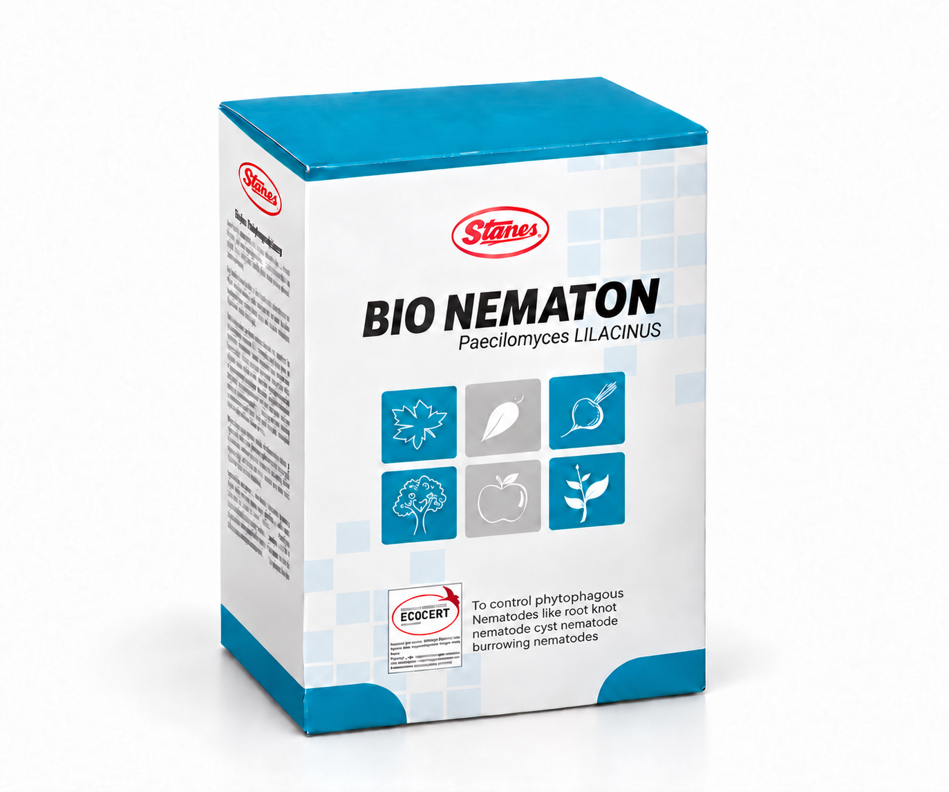 Bio Nematon — upright studio reconstruction from T. Stanes reference; International packaging; Zimbabwe-specific label not verified.