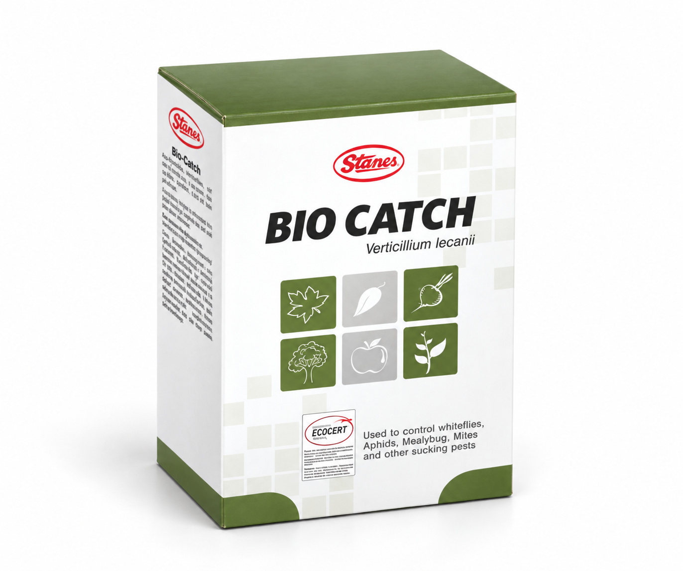Bio Catch — upright studio reconstruction from T. Stanes reference; International packaging; Zimbabwe-specific label not verified.
