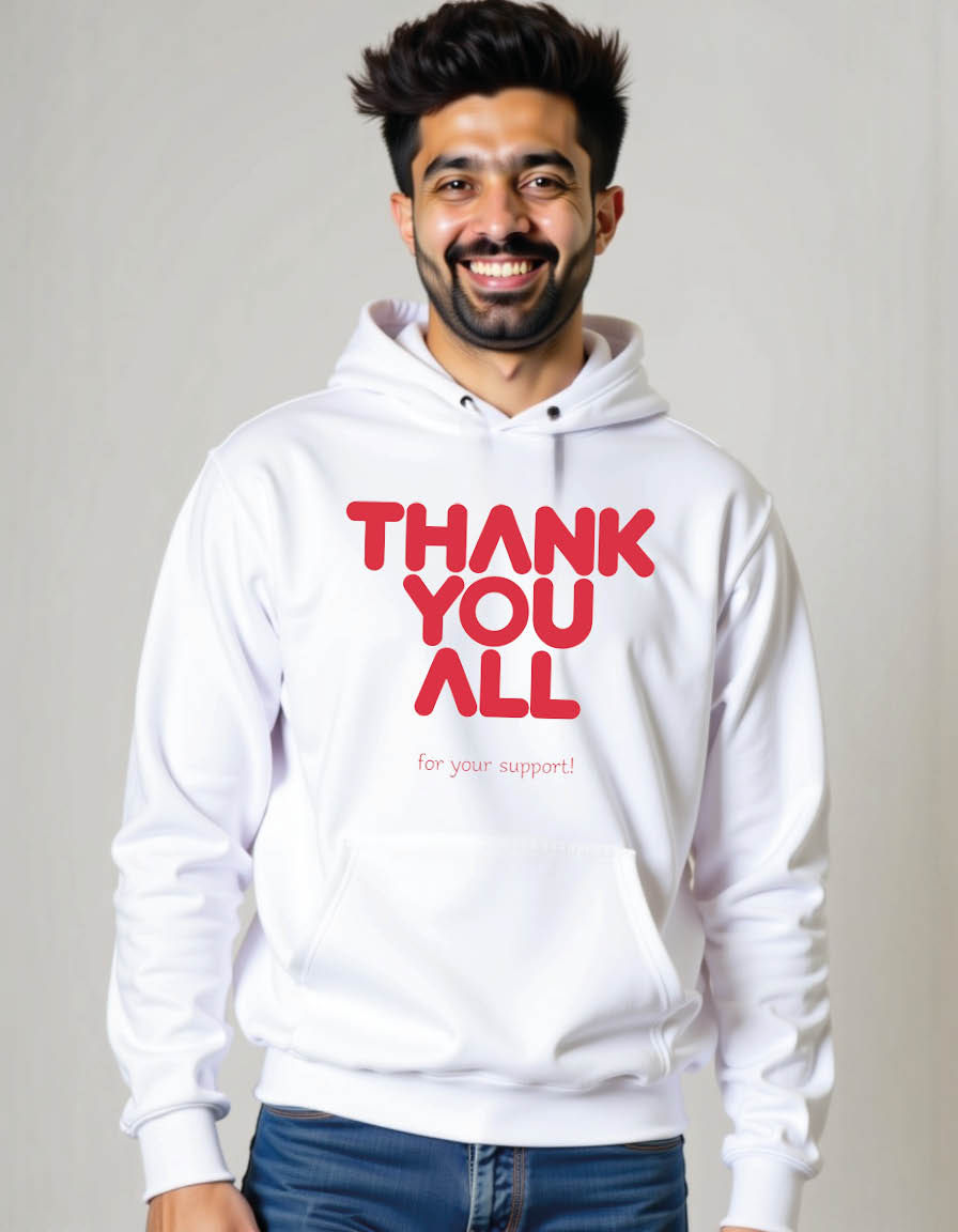 Thumbnail: thank you all Men’s Streetwear Graphic Printed Hoodie – Cool Printed Outfit |