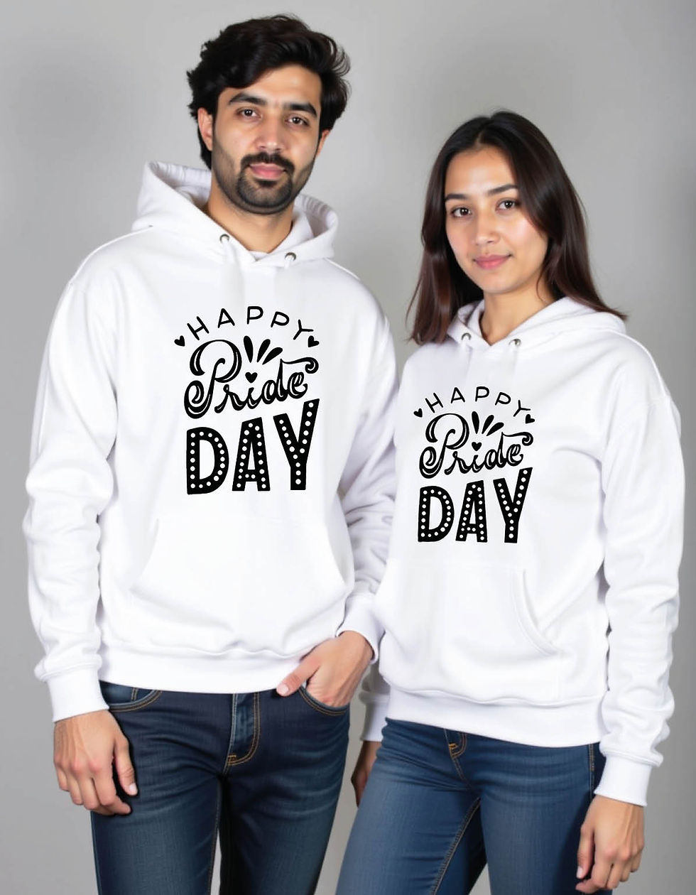 Thumbnail: happy pride day Streetwear Printed Graphic Couple Hoodies
