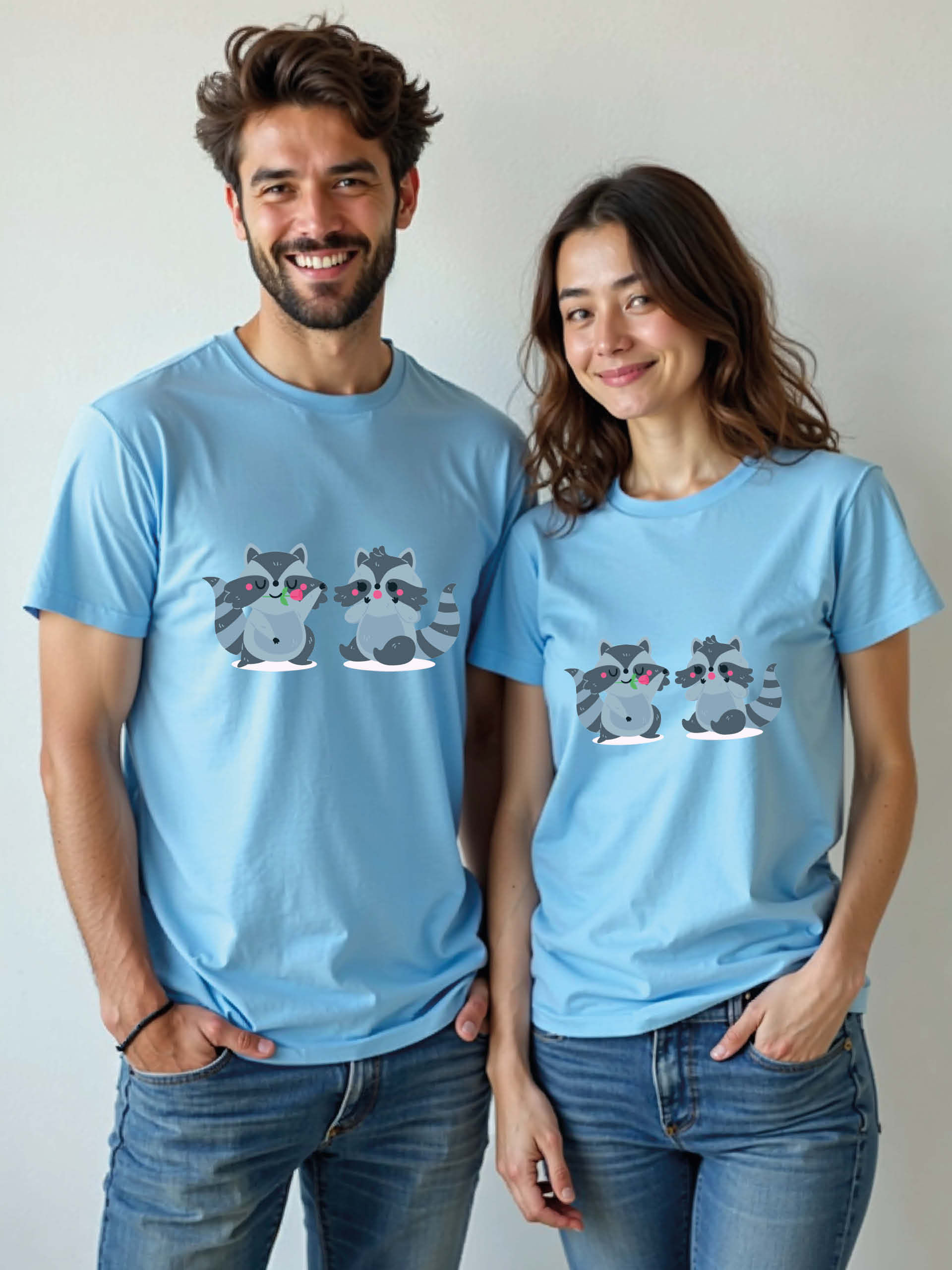 Cute Cartoon Couple Matching Tee Lovers Edition – Best Price