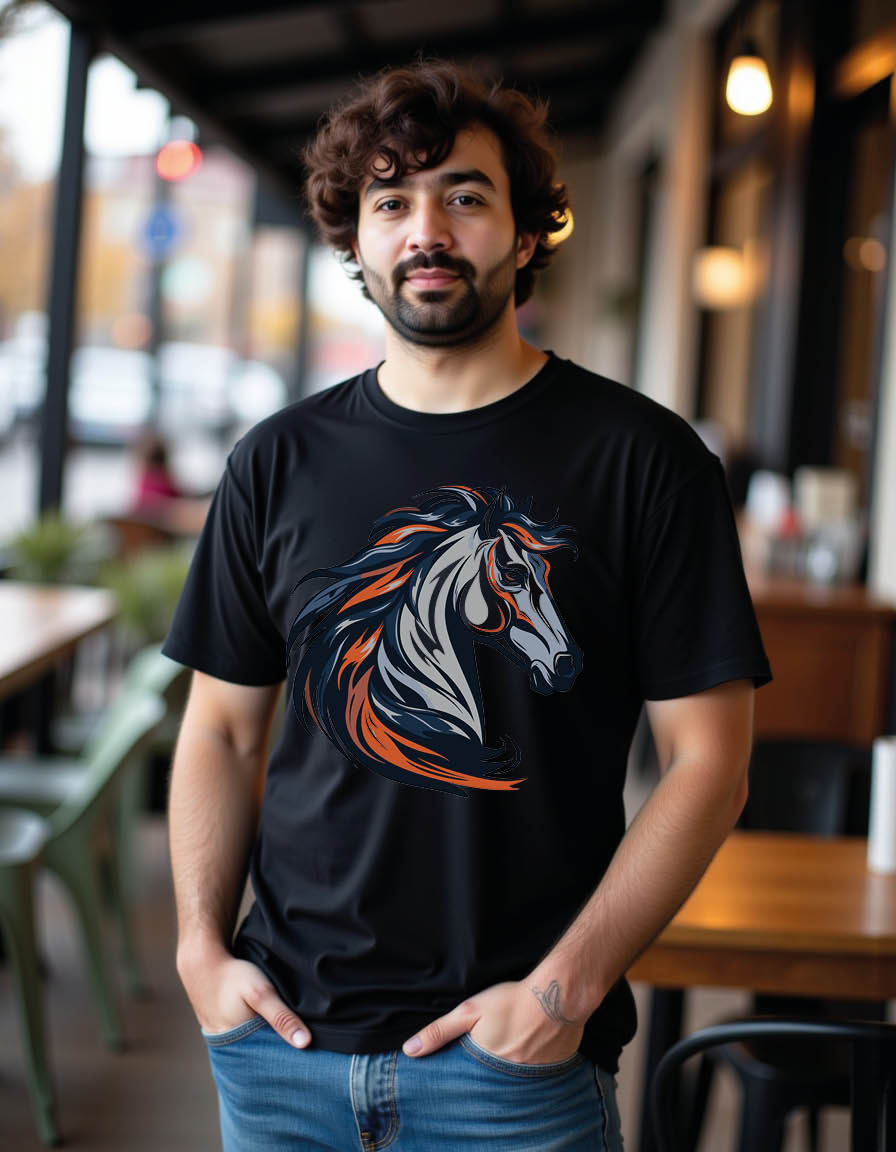 Thumbnail: horse mascot mens printed graphic t shirt