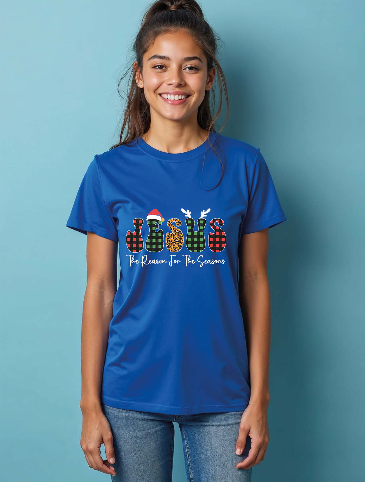 jesus the reason for the seasons Stylish Women’s Printed Graphic Streetwear Tees