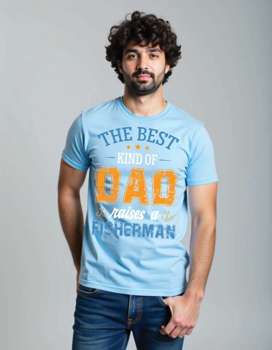 Thumbnail: best kind dad raises fisherman fishing mens printed graphic shirt