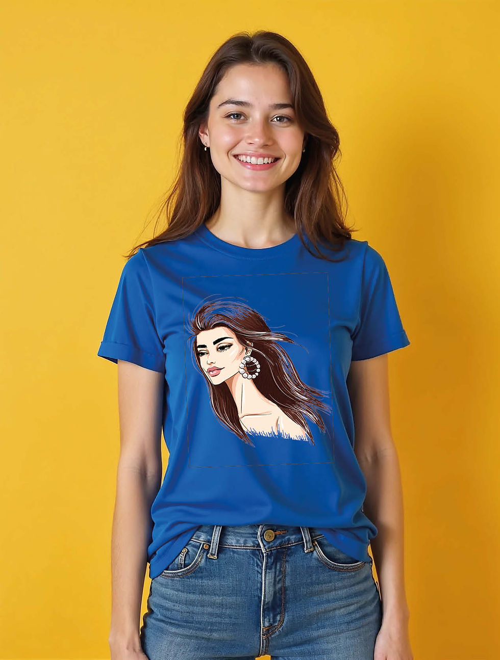 Thumbnail: Sparkle Earrings Glamour Woman Stylish Women’s Printed Graphic Streetwear Tees