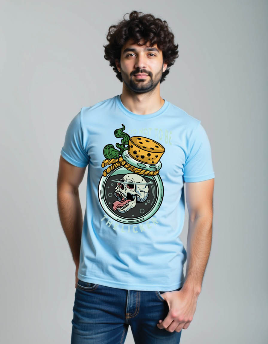 Thumbnail: skull head inside bottle glass mens printed graphic t shirts