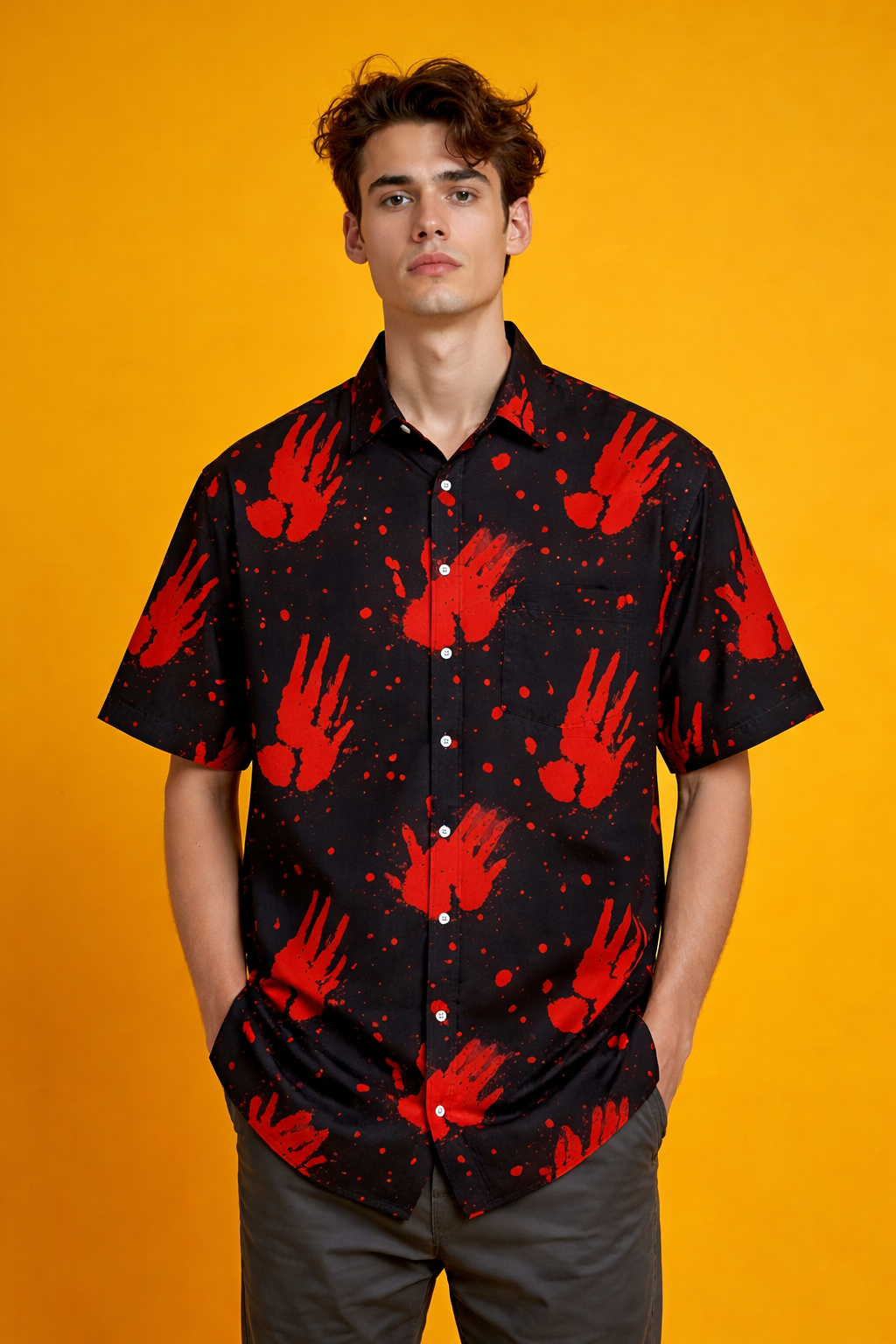 Bold fashion Modern Drop Patterned AOP Oversized Shirt