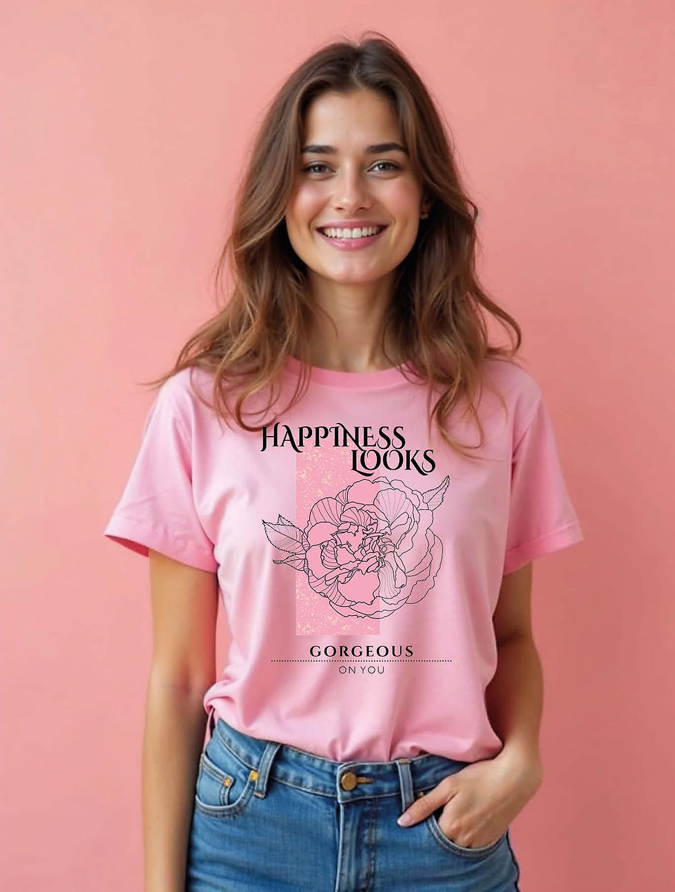 Thumbnail: happiness looks gorgeous on you Stylish Women’s Typography T-Shirt