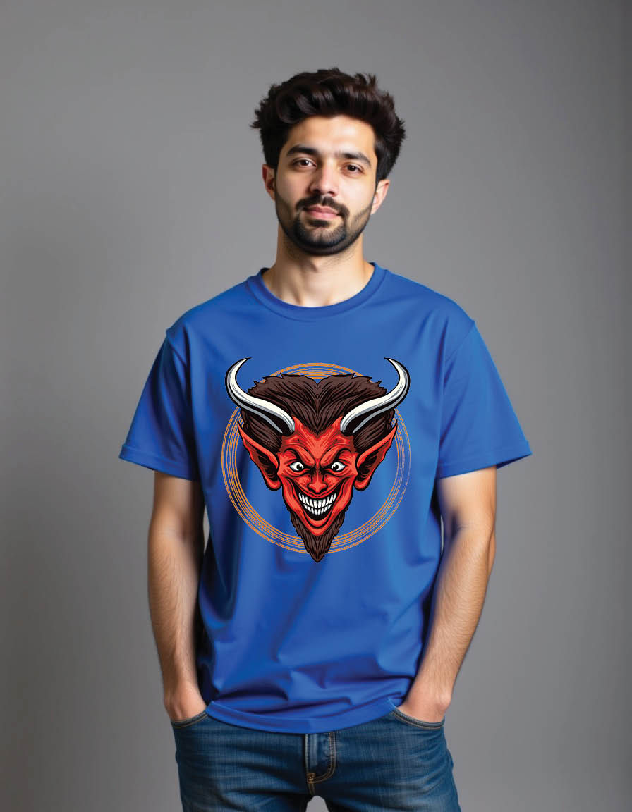 red devil skull head mens printed graphic t shirt