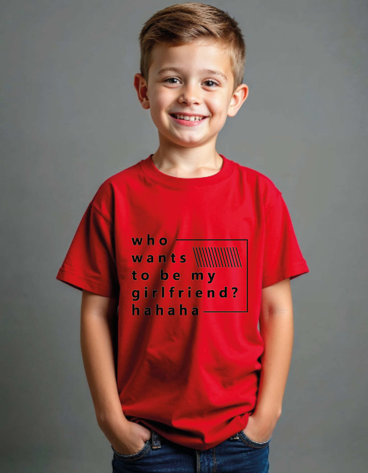 who wants to be my girlfreind ?hahaha Printed T-Shirt for All Age