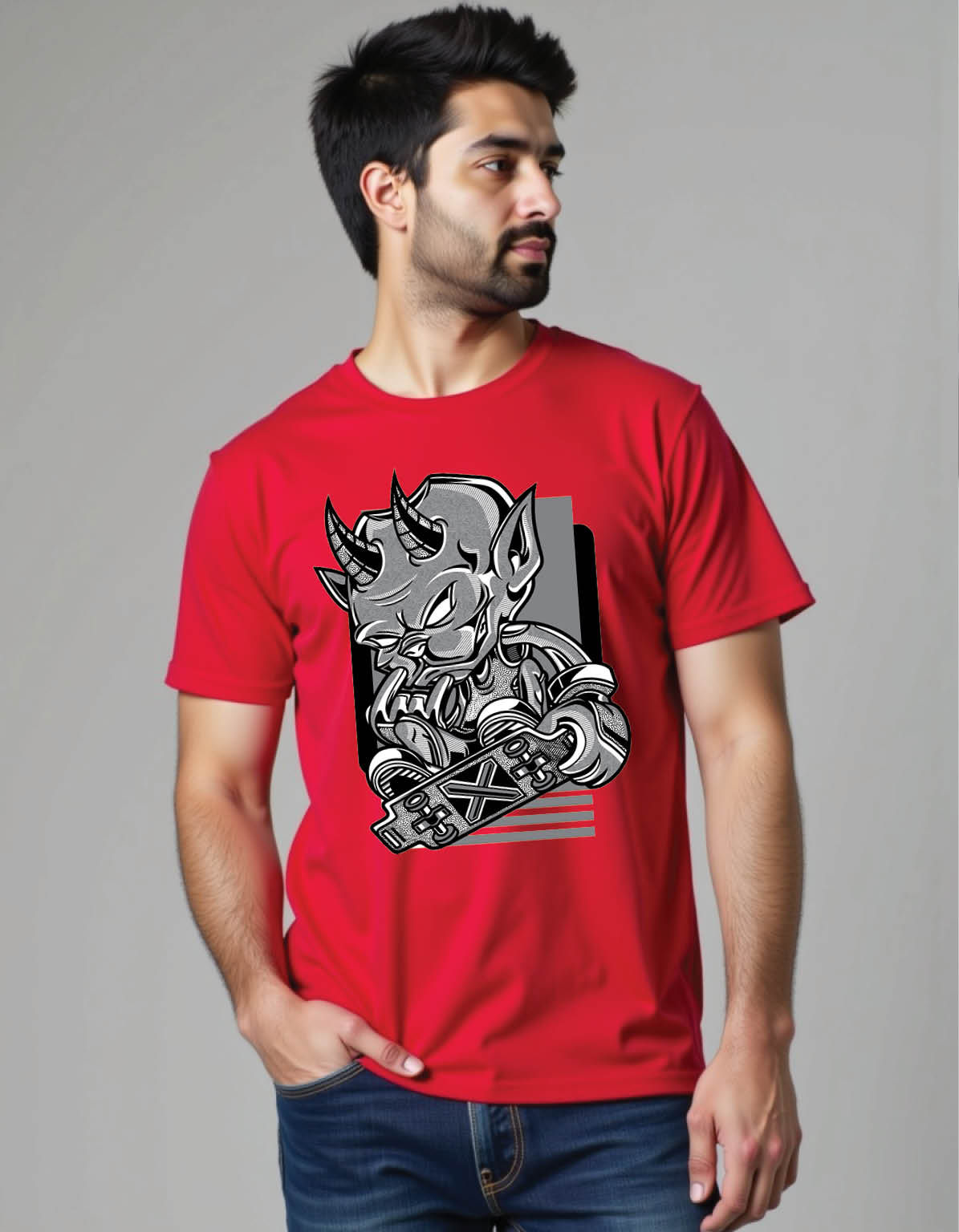 skate devil black white mens printed graphic t shirts