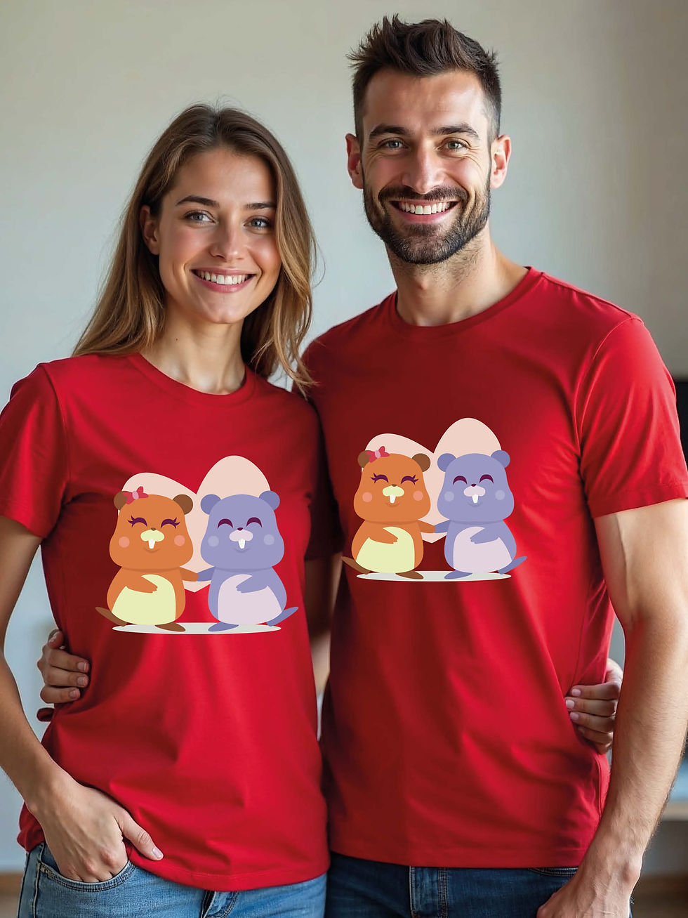 Thumbnail: Stylish Animal Couple Matching Tee Lovers Edition – Limited