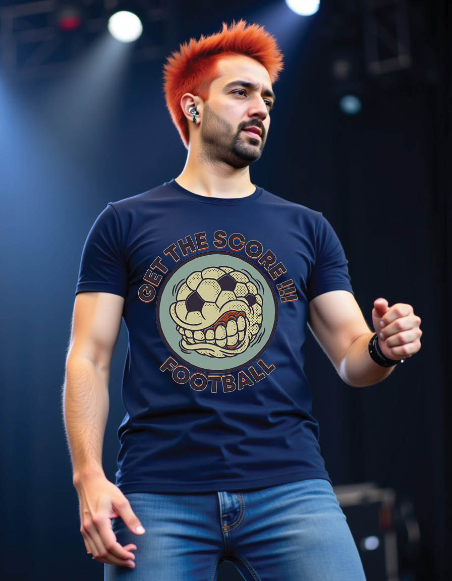 Thumbnail: cartoon of grinning soccer ball mens printed graphic t shirts