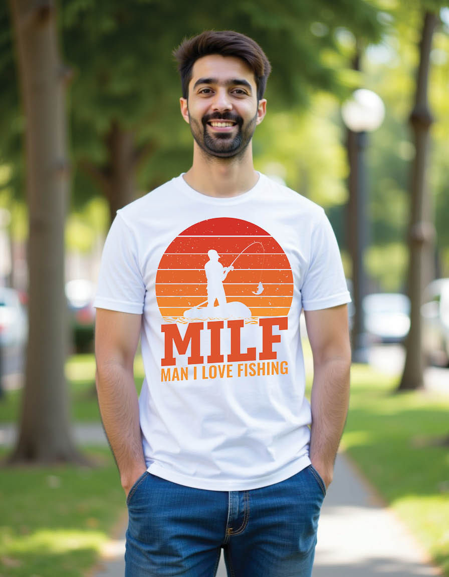 Thumbnail: milf man i love fishing fishing quotes mens printed graphic t shirt