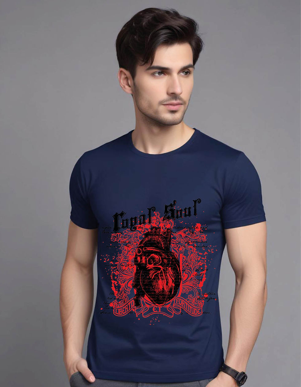 Thumbnail: anatomical heart text background with blood spots mens printed graphic t shirt