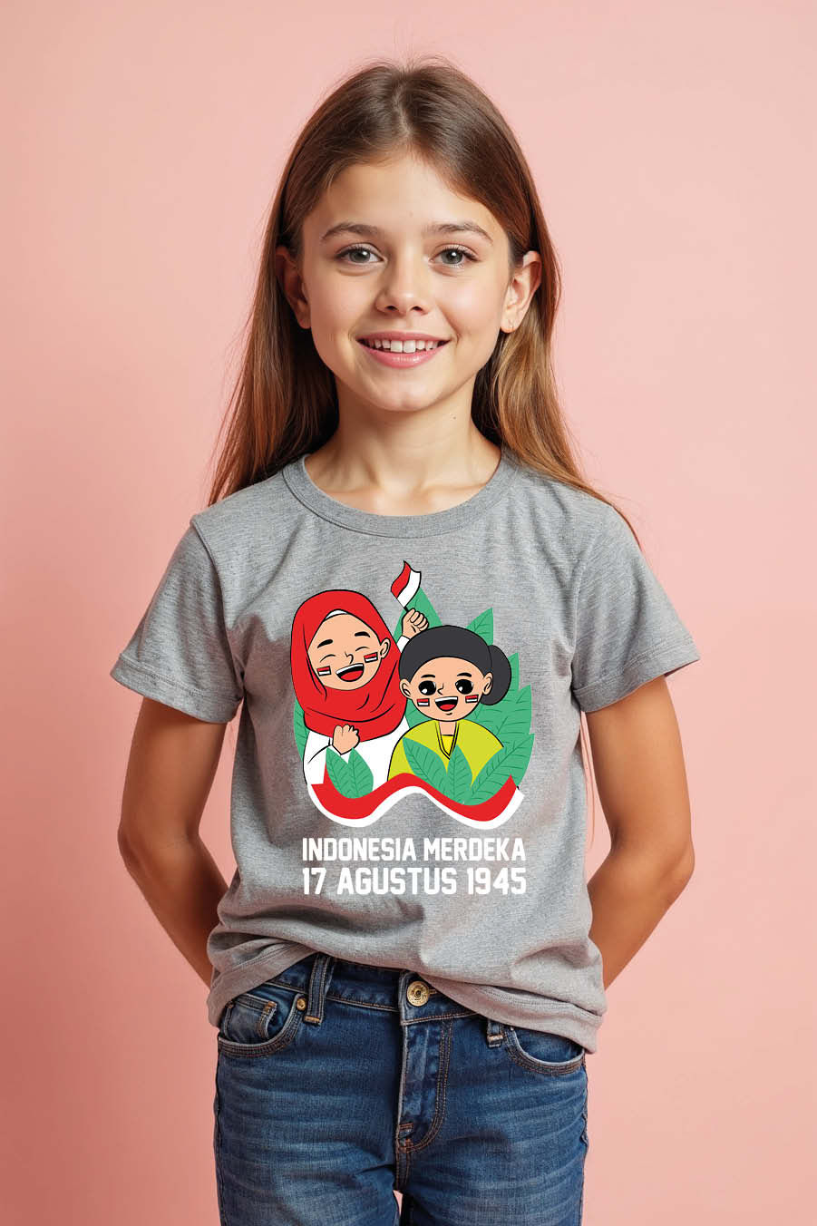 indonesia merdeka 17 augstus 1945 Trendy Printed T-Shirt for Boys & Girls