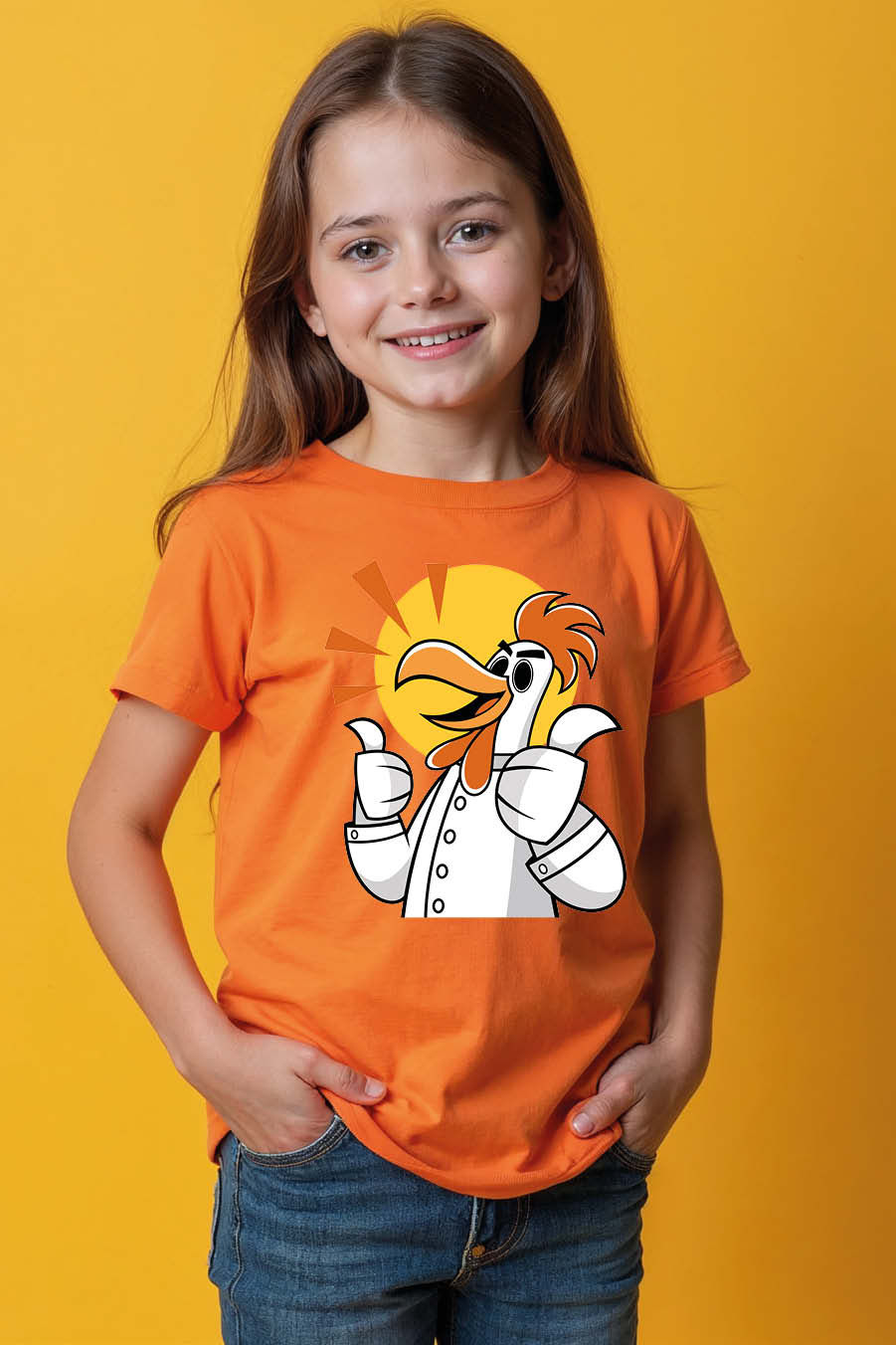 Thumbnail: Chicken Chef Thumbs Up Graphic T-Shirt Cotton Stylish Kids Graphic T-Shirt