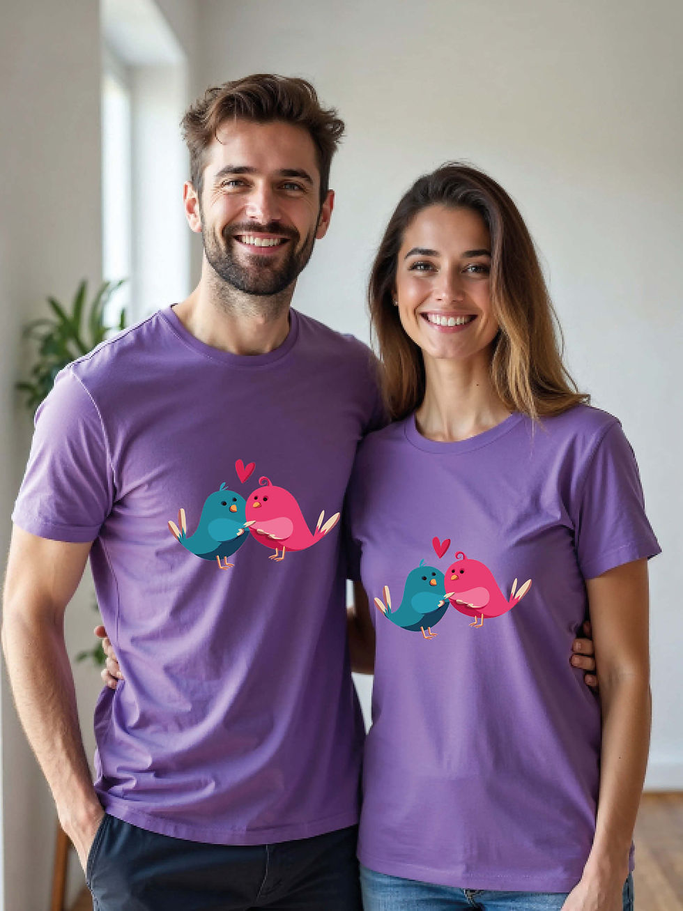 Thumbnail: Valentine’s Animal Couple T-Shirt Lovers Edition – Premium